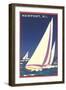 Newport, Rhode Island, Sailboat Graphics-null-Framed Art Print