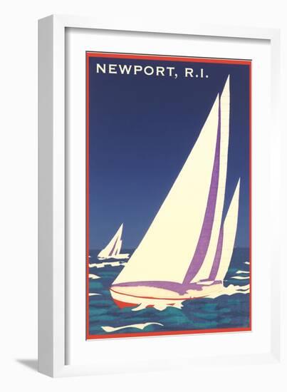 Newport, Rhode Island, Sailboat Graphics-null-Framed Art Print