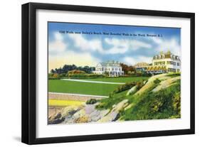Newport, Rhode Island - View of Cliff Walk Near Bailey's Beach, c.1935-Lantern Press-Framed Art Print