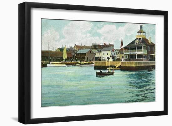 Newport, Rhode Island, View of the New York Yacht Club Station-Lantern Press-Framed Art Print