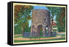 Newport, Rhode Island, View of the Old Stone Mill, Ancient Viking Tower-Lantern Press-Framed Stretched Canvas