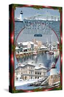 Newport, Rhode Island - Winter Montage Scenes-Lantern Press-Stretched Canvas