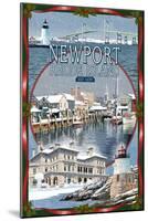 Newport, Rhode Island - Winter Montage Scenes-Lantern Press-Mounted Art Print