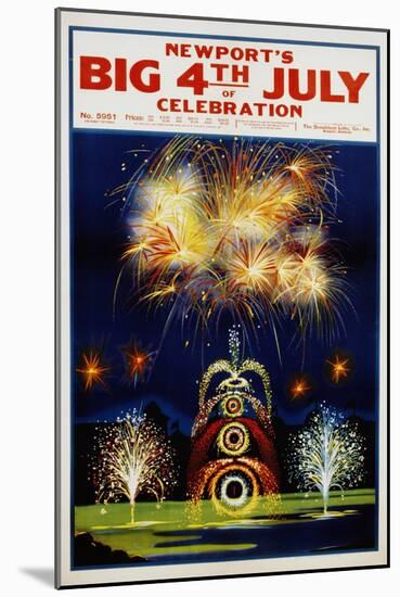Newport's Big 4th of July Celebration Poster-null-Mounted Giclee Print