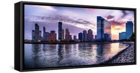 Newport Skyline in Jersey City at Sunset-George Oze-Framed Stretched Canvas