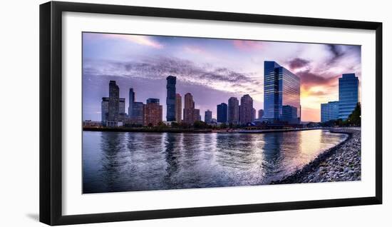 Newport Skyline in Jersey City at Sunset-George Oze-Framed Photographic Print