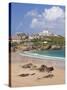 Newquay Beach in Summer, Cornwall, England, United Kingdom, Europe-Neale Clark-Stretched Canvas