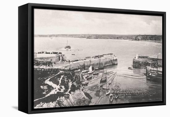 Newquay Harbour, Newquay, Cornwall, 1908-null-Framed Stretched Canvas