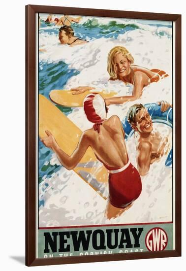 Newquay on the Cornish Coast Poster-Alfred Lambart-Framed Giclee Print