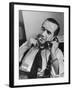 News Commentator, Edward R. Murrow with cigarette in mouth, tie loose, resting in his chair-Lisa Larsen-Framed Premium Photographic Print