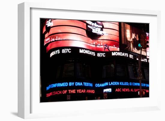 News in Times Square I-Erin Berzel-Framed Photographic Print