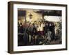 News of Peace of Villafranca-Domenico Induno-Framed Giclee Print