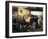 News of Peace of Villafranca-Domenico Induno-Framed Giclee Print