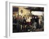 News of Peace of Villafranca-Domenico Induno-Framed Giclee Print