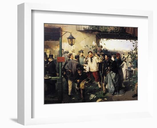 News of Peace of Villafranca-Domenico Induno-Framed Giclee Print