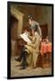 News of the Army, C.1900 (Oil on Panel)-John Arthur Lomax-Framed Giclee Print