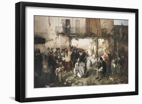 News of the Peace of Villafranca, 1862-Domenico Induno-Framed Giclee Print
