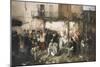 News of the Peace of Villafranca, 1862-Domenico Induno-Mounted Premium Giclee Print