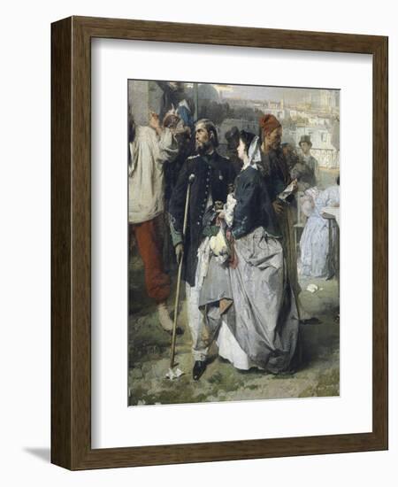 News of the Peace of Villafranca, Detail, 1862-Domenico Induno-Framed Giclee Print