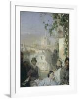 News of the Peace of Villafranca, Detail, 1862-Domenico Induno-Framed Giclee Print