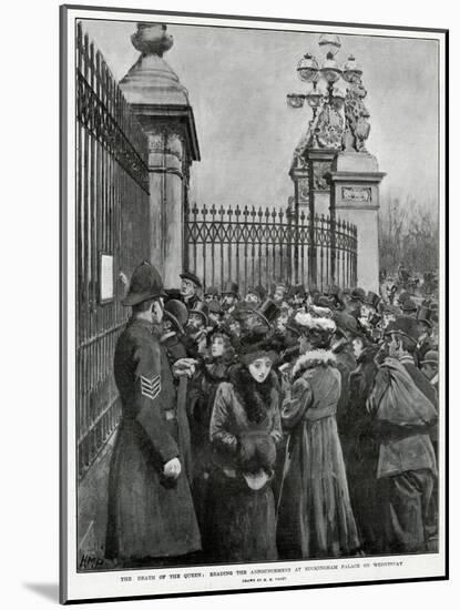 News of Victoria's Death-HM Paget-Mounted Art Print