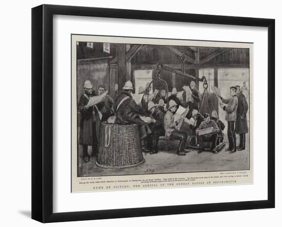 News of Victory, the Arrival of the Sunday Papers at Southampton-Henry Marriott Paget-Framed Giclee Print