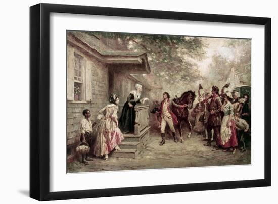 News of Yorktown, Brought to Washington's Mother-Jean Leon Gerome Ferris-Framed Giclee Print