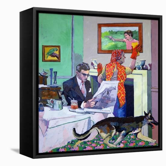 News Travels Slowly for the Conformist, 1982-Peter Wilson-Framed Stretched Canvas