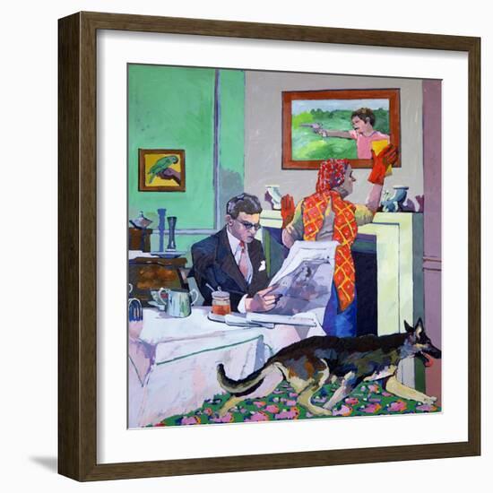 News Travels Slowly for the Conformist, 1982-Peter Wilson-Framed Giclee Print