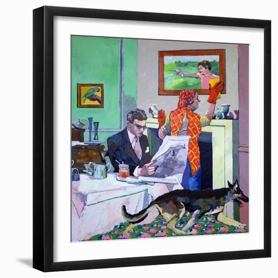 News Travels Slowly for the Conformist, 1982-Peter Wilson-Framed Giclee Print