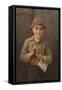 Newsboy, 1899 (Oil on Canvas)-Karl Witkowski-Framed Stretched Canvas