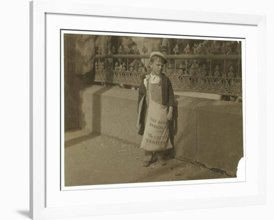 Newsboy Freddie Kafer-Lewis Wickes Hine-Framed Photographic Print