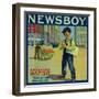 Newsboy Orange Label - Redlands, CA-Lantern Press-Framed Art Print