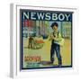 Newsboy Orange Label - Redlands, CA-Lantern Press-Framed Art Print