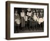 Newsboys after Midnight, 1912 (Photo)-Lewis Wickes Hine-Framed Giclee Print