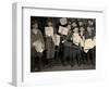 Newsboys after Midnight, 1912 (Photo)-Lewis Wickes Hine-Framed Giclee Print