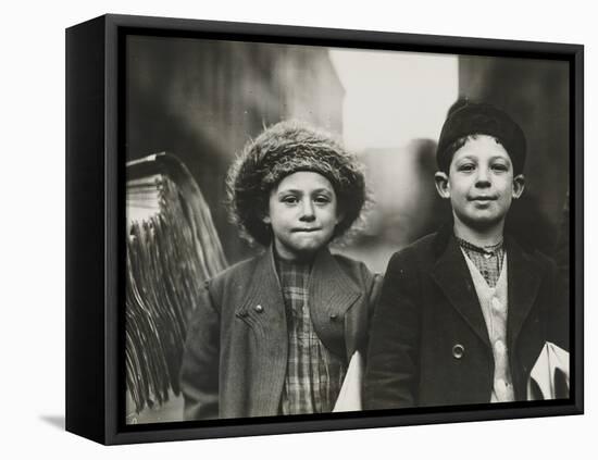 Newsies, Newark, New Jersey, December 1909 (Gelatin Silver Print)-Lewis Wickes Hine-Framed Stretched Canvas