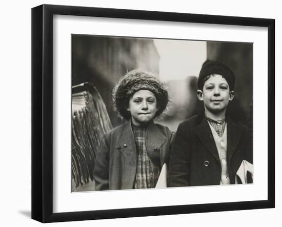 Newsies, Newark, New Jersey, December 1909 (Gelatin Silver Print)-Lewis Wickes Hine-Framed Giclee Print