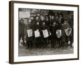 Newsies-Lewis Wickes Hine-Framed Photo