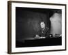 Newsman Walter Cronkite on the Air-null-Framed Premium Photographic Print