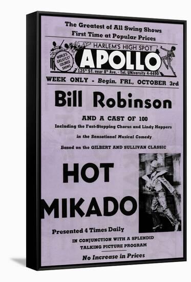 Newspaper Ad Proof Sheet for Apollo Theatre: Bill Robinson in Hot Mikado-null-Framed Stretched Canvas