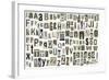 Newspaper Alphabet With Letters, Numbers And Symbols. Isolated On White-donatas1205-Framed Art Print