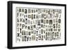 Newspaper Alphabet With Letters, Numbers And Symbols. Isolated On White-donatas1205-Framed Art Print