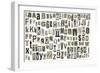 Newspaper Alphabet With Letters, Numbers And Symbols. Isolated On White-donatas1205-Framed Art Print