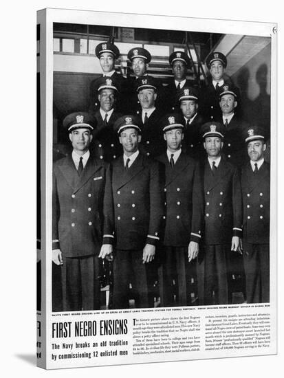 Newspaper Article Depicting the First African American Ensigns to the US Navy-null-Stretched Canvas