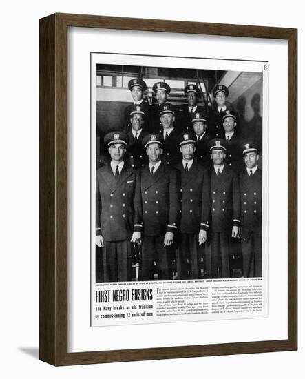 Newspaper Article Depicting the First African American Ensigns to the US Navy-null-Framed Giclee Print