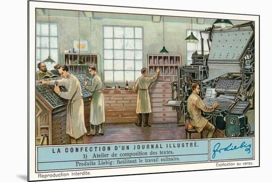 Newspaper Business,Typesetting Room-null-Mounted Art Print