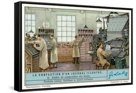 Newspaper Business,Typesetting Room-null-Framed Stretched Canvas