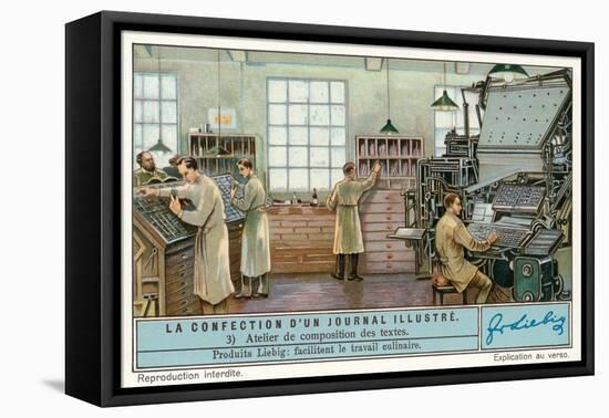 Newspaper Business,Typesetting Room-null-Framed Stretched Canvas