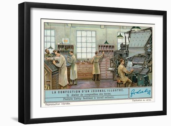 Newspaper Business,Typesetting Room-null-Framed Art Print